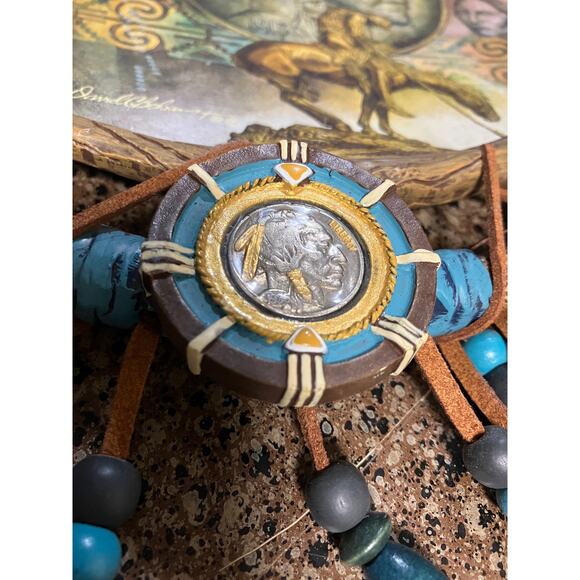 Native American Buffalo Nickel Commemorative Masterpiece Dreamcatcher Bradford - Picture 3 of 10